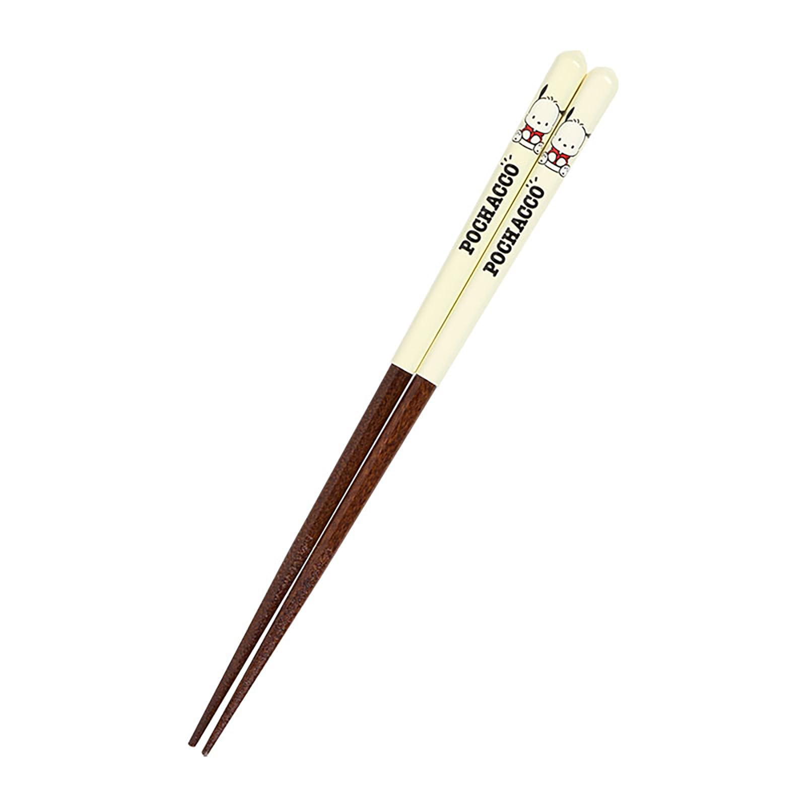 Sanrio Pochacco Chopsticks Natural Wood Non-Slip 8.3in Urethane Coated