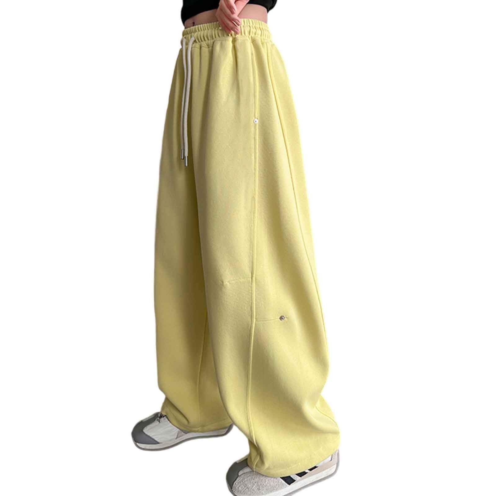 Boys' Open Bottom Fleece-Lined Sweatpants with Pockets High Elastic Waist Baggy Wide Straight Leg Pants 5-15 Years