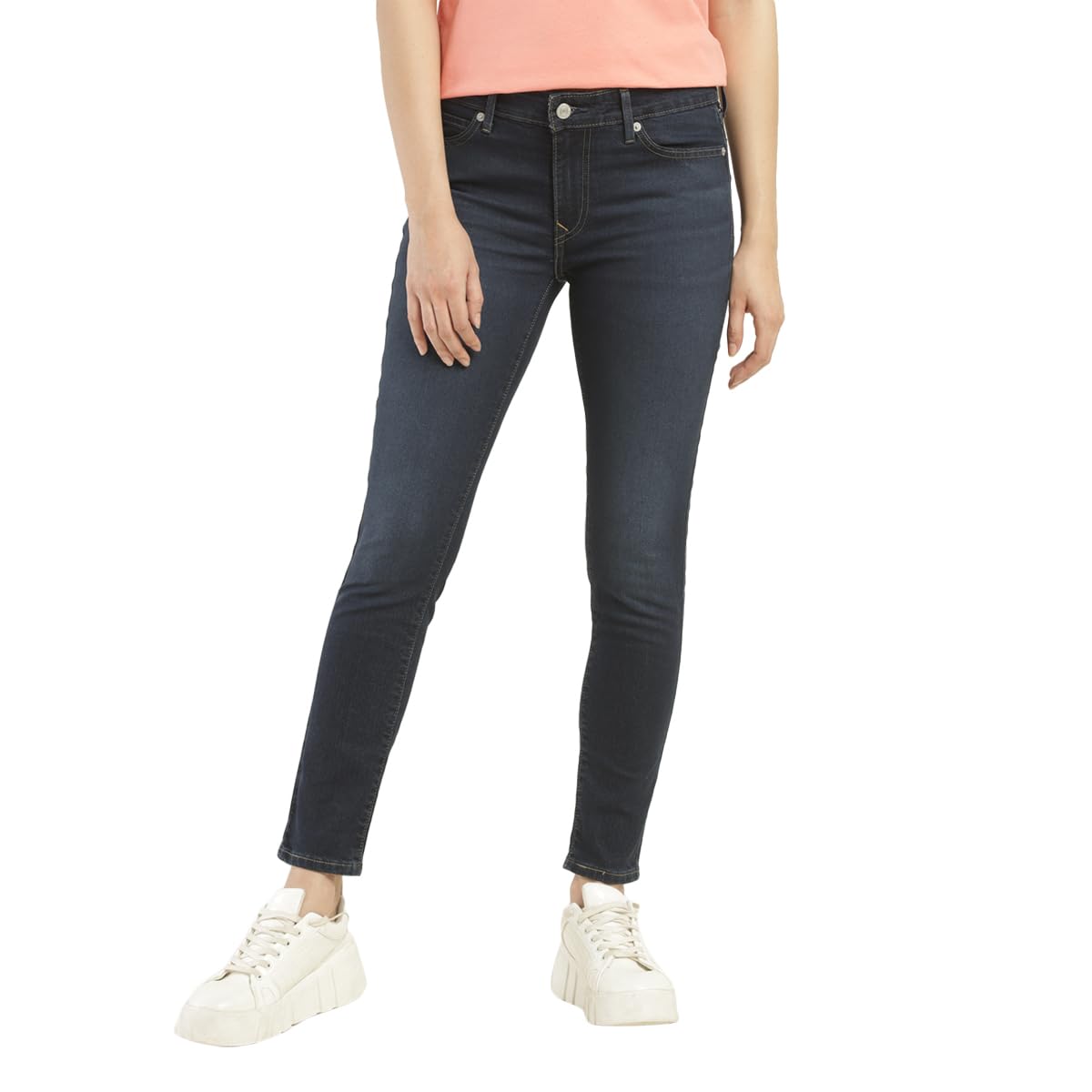 Women's 711 Skinny Mid Rise Blue Jeans-image-47