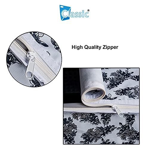 Image of Classic Top Load Washing Machine Cover Suitable For Bosch Back Panel 9 Kg, 9.5 Kg, 10 Kg, 10.5 Kg, 11 Kg (66cmsX63cmsX99cms, Black & White)