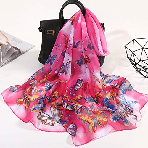 Silk Long Satin Scarf Fashion Vintage Floral Print Scarf Shawl Sunscreen Beach Shawls Wraps Lightweight Neckerchief3