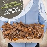 Rehhaut mit Fell für Hunde 1 kg (ca. 50-55 Stück) | Getrocknete Kauartikel aus REH | Luftgetrocknet, fettarm, getreidefrei | Monoprotein | Naturprodukt für kleine & große Hunde