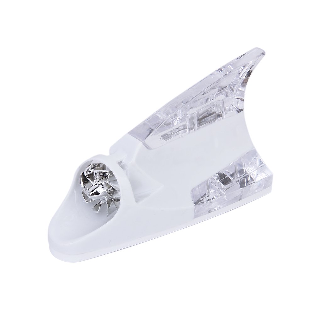 Generic Car Auto Wind Power LED Light Shark Fin Antenna Flash Lamp Decoration - White