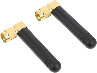 CAXUSD Antena De Rádio 2 Pcs Conector De Antenas 2 Substituição Do Conector Sma Abs Preto Rf Transmissor 24G Ângulo Reto Lançador De Ângulo Reto 3Dbi