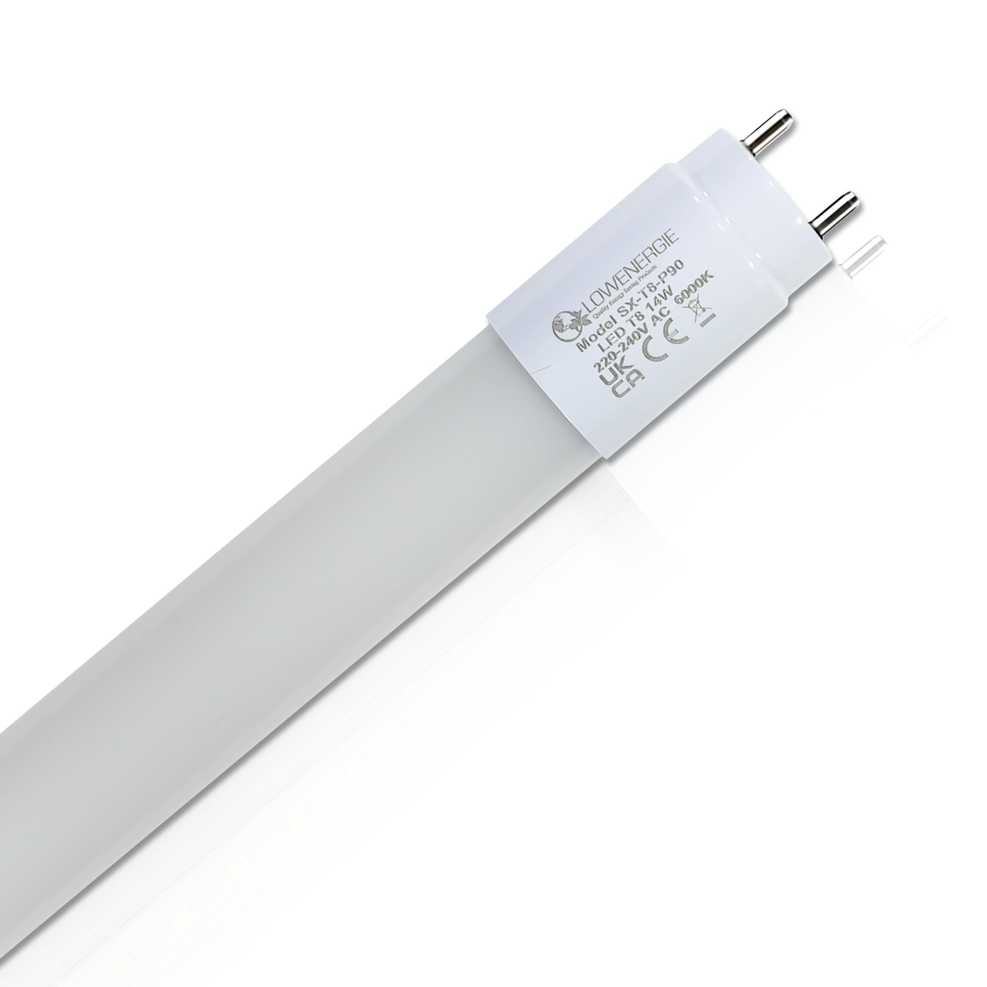 LOWENERGIE LED Tube Light T8 Fluorescent Replacement 3ft High LUX Energy Saving (2, 6000K Frosted)