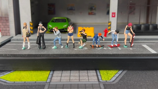 Figurita Miniatura 1/64 Photography Boy Resina miniatura 6