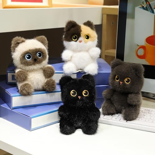 Image of Ditucu Palm-Sized Black Cat Stuffed Animals Cute Soft Plush Dolls Small Plushies Toys Gifts for Kids 6 inch