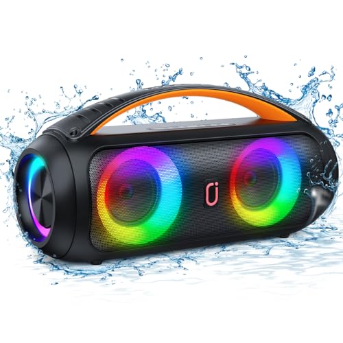 Image of JYX Wireless Boat Bluetooth Speakers, 40W Loud Big Boombox Sound Bar Speaker with Deep Bass, Outdoor Portable Party Speakers with Disco Lights, Waterproof /TWS, The Best Birthday Gifts for adults