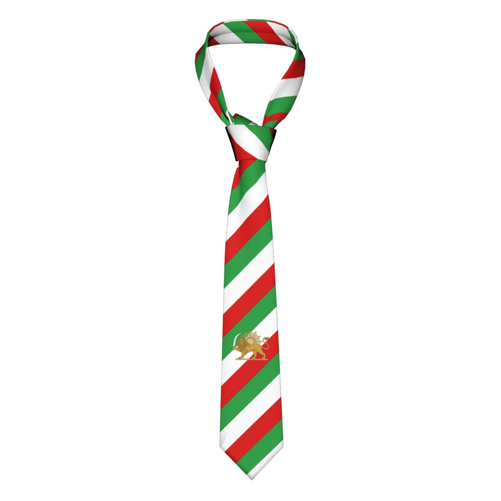YiiLi Iran Lion And Sun Flag Necktie Patriotic Pride Ties For Men Formal Business Graduate