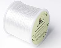 Vista 40 de KONMAY Cuerda elástica de elastano marrón de 0.031 in, cordón elástico suave para abalorios, 450 yardas para pulseras, collares y fabricación