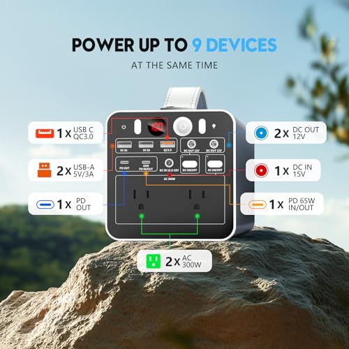 Powdeom 300W Portable Power Station, 299.7Wh Power Bank with AC Outlet, Dual Way 65W PD/USB-C Port, Laptop Charger Battery Pack Power Supply, Solar Generator for Camping Home Emergency 7 AI VOLT Generator Website 51myCCRt05L. SL500 AI VOLT Generator Website