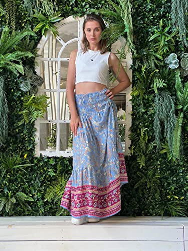 Image of CFLONGE Summer Maxi Skirts for Women 2026 Trendy Floral A Line Boho Skirt