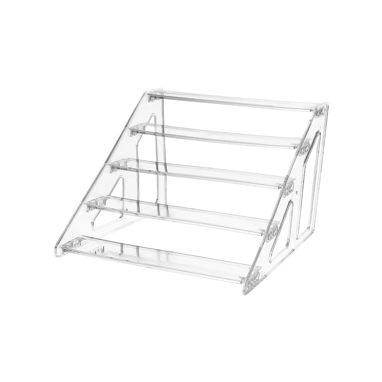 TUXCAXI Multi Layer Clear Acrylic Display Riser Shelf Showcase Stand For Crafts Multifunctional Acrylic Display Riser Can And Place Jewelry Counter Retail, 5 Tiers 25cm