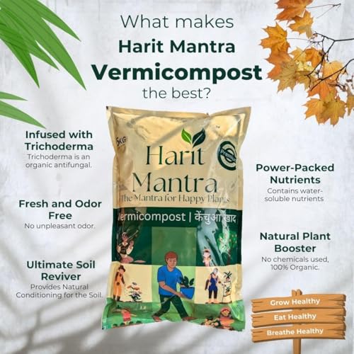 Image of Best Vermicompost for Home Gardening, Infused with Trichoderma, Organic Soil Conditioner and Plant Growth Enhancer, Chemical-Free, for Indoor and Outdoor Plants (5 Kg)
