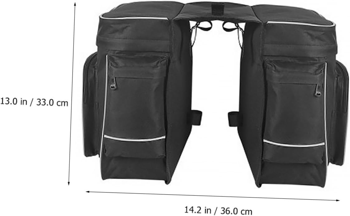 YARNOW 1pc Bike Pannier Bags Large Capacity Double-tail Design Rear Seat Pack for Cycling Easy to Install Structure Carry Handle for Rides and Storage Needs