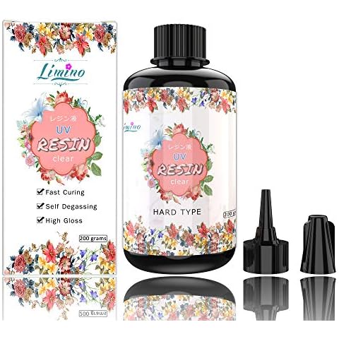 UV Resin - 200g Crystal Clear Ultraviolet Curing Epoxy Resin for DIY Jewelry Making, Craft Decoration - Hard Transparent Glue Solar Cure Sunlight Activated Resin for Casting & Coating, DIY Resin Mold Cover