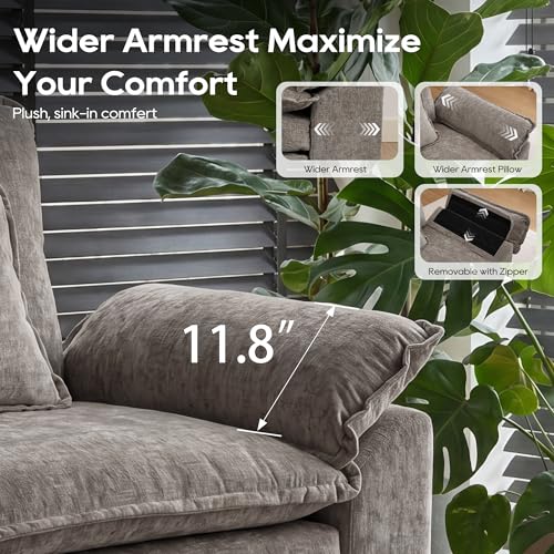 Image of URRED Oversized Modular Sectional Sofa,Gray:122 inch L Shaped