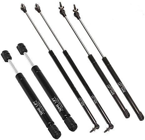 2 Hood 2 Tailgate 2 Window Shock Lift Support Gas Strut Arm Prop Rod Set Jeep Grand Cherokee 4048 4528 4699