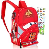 Disney Cars Mini Backpack for Kids Boys ~ Premium 12\" Lightning McQueen School Bag with Stickers (Disney Pixar Cars School Supplies Bundle)