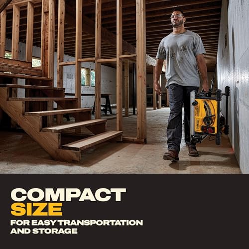 Image of DEWALT Table Saw for Jobsite, Compact, 8-1 /4-Inch with Table Saw Stand, Mobile /Rolling (DWE7485 & DW7440RS)