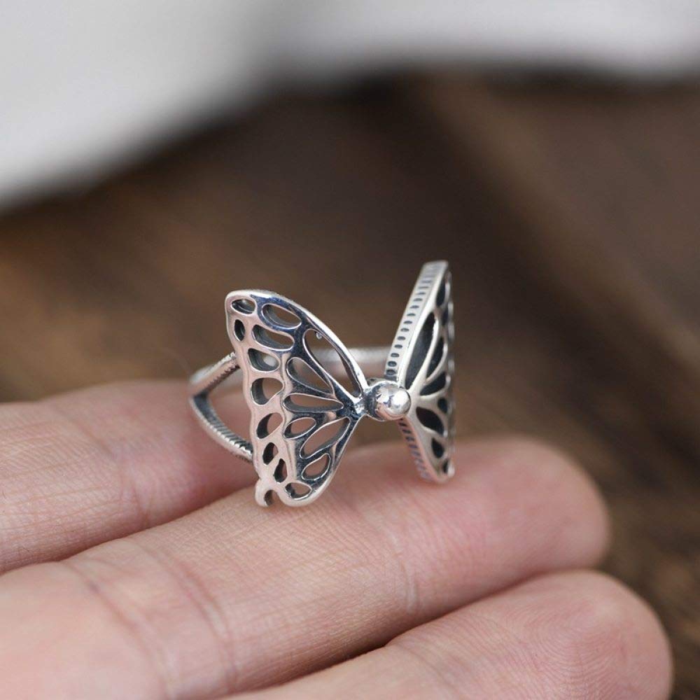 Anello In Argento Sterling 925,Anello Con Nodo A Farfalla In Argento Sterling S925 Anelli Regolabili Anello Con Dito Indice Traforato Retrò In Argento Anello Eternità Fascino Di Nozze Gioielli Reg
