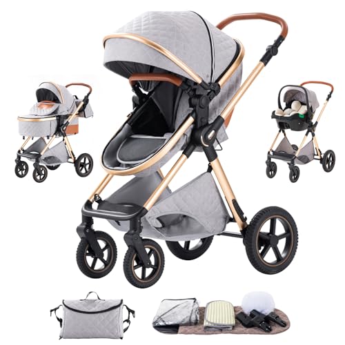 Shineey Poussettes 3 en 1 Citadines Poussettes Combinées Poussett...
