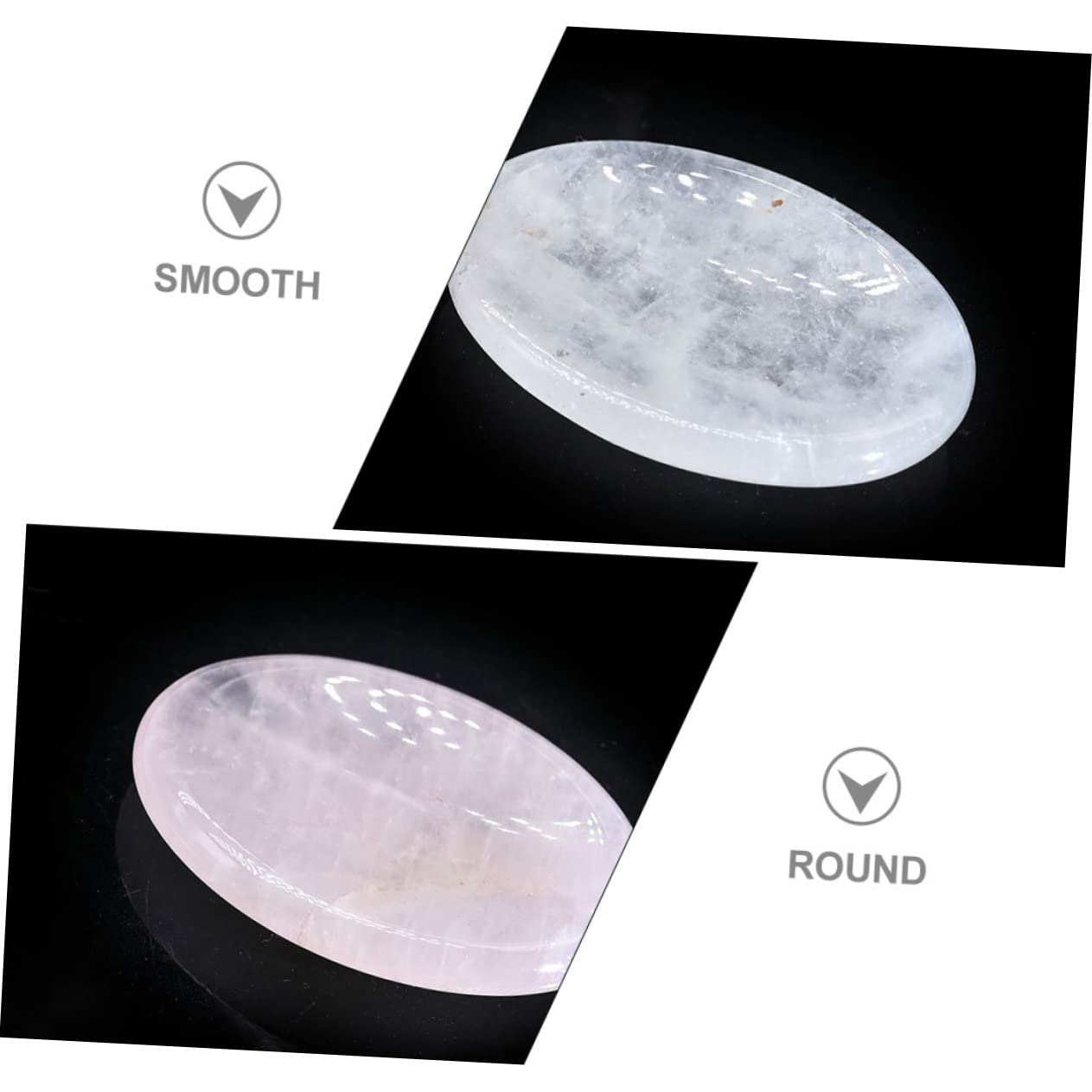 PLAFOPE 10kawałki Naturalny Kamień Masujący Owalna Płytka Do Gua Sha Kryształowy Wyciskacz Do Stresu Wygodny Worry Stone Twarz Szyję i