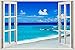 Widok okna na plażę Dekoracja domu Sztuka dekoracyjna DIY zdejmowana naklejka winylowa- 50x70CM