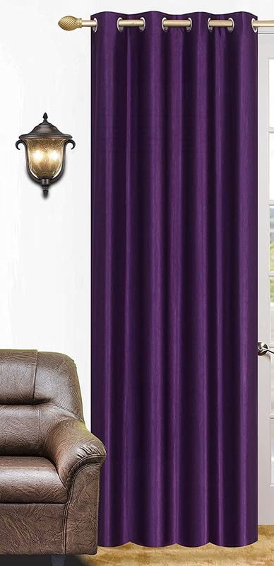 The Elegant Rooms Premium Thick Polyester Long Crush Curtains (Wine, 5 Feet) - Set of 1