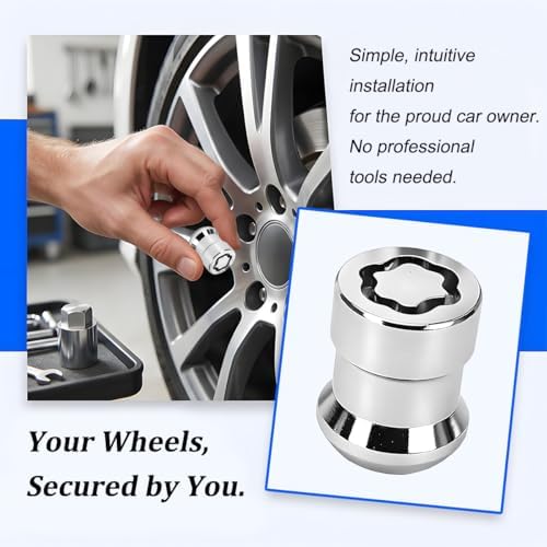 BCOWPV Car M12 x 1.5 Wheel Lock Lug Nut Set, OEM# 08W42-SCV-102 Anti-Theft Vehicle Wheel Locking Lug Nut with 1 Key, Automotive Tire Lock Set, Compatible with Accord Fit Civic — view 3