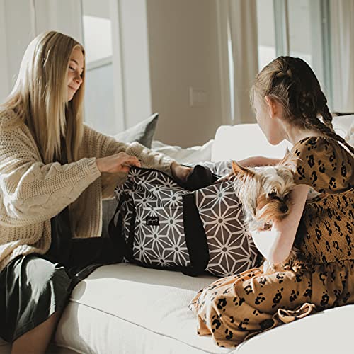 Jadyn 22" Women's Large Duffel/Weekender Bag With Shoe Pocket, Travel Bag (Geometric Gray) #TOP4