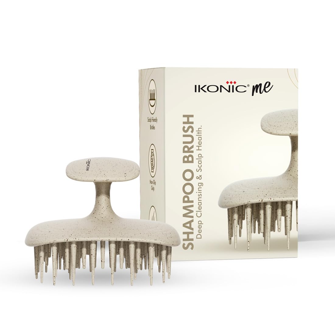 IKONIC Me Shampoo Hair Brush IKM-2129 Eco Conscious, Lightweight Travel Friendly Design, Multi Use for Oiling Shampoo Massage, Stimulates Roots for Stronger Growth & Relaxation – Sand Beige-picture-39