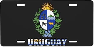 Uruguay Uruguayan National Emblem License Plate for Cars with 4 Holes 6x12 Inch Bar Pub Cafe Garage Home Wall Decor Unisex-Adult Metal License Plate Tag