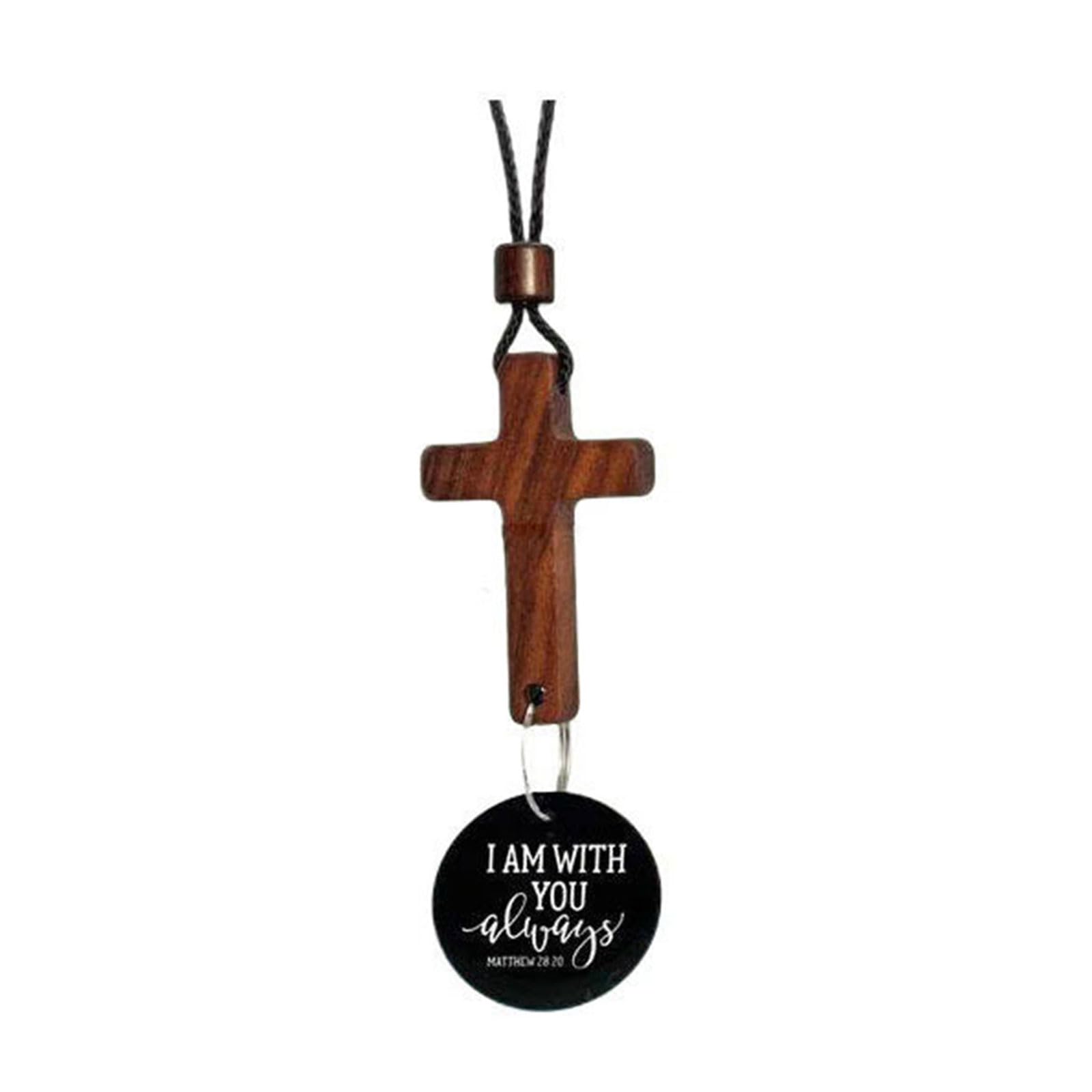 Zbiianxer Black Auto Wood Pendant Decor Spiritual Hanging Ornament For Vehicle Blessing, Faith Car Interior Faith Decoration