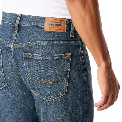 Levi Strauss Signature Gold Men's Loose Fit Jeans, (New) Brake Shop Blue, 34Wx34L - image 5