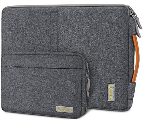 iNeseon Funda Ordenador Portátil para 13 Pulgadas MacBook Air/Pro, 13,3 Pulgadas Ultrabook Portátil, 13.5 Surface Laptop 3/2 Funda con Bolsa de Accesorios Desmontable y Asa, Gris Oscuro