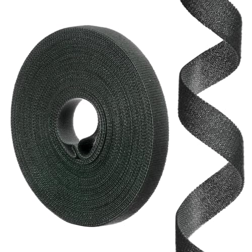 Image of uxcell 0.55inch x 33ft Hook and Loop Roll Straps, Multi-Purpose Hook and Loop Tape with Adhesive, Cable Ties Organize Strap Fastener Roll for Home Office, Black