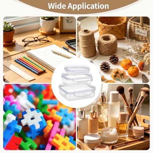 Lot de 3 étuis rigides transparents en plastique PET pour maquillage - 2