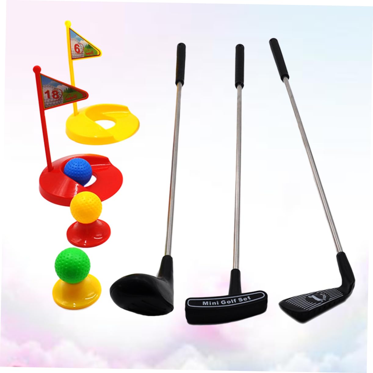 ORFOFE 1Set Interactive Outdoor Sports Set for Colorful Clubs Balls Goals Seats Parent Playtime for Learning Fun