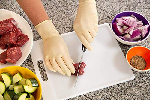 Image of Ansell MICROFLEX ​Diamond Grip MF-300 Exam Standard Gloves - Size S, Natural (Box of 100) - Packaging May Vary | Natural, Size 7 (S), unisex latex exam tear resistant gloves with textured grip, ideal for automotive & lab, 100 /Dispenser