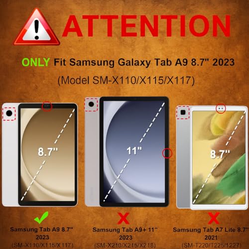 Image of Cover for Samsung Galaxy Tab A9 8.7 Inch, Flip Stand Case, Dark Brown, Leather, Stand Function (Brown)