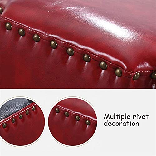 Tabouret cube en cuir ciré élégant et robuste pour coiffeuse - 4