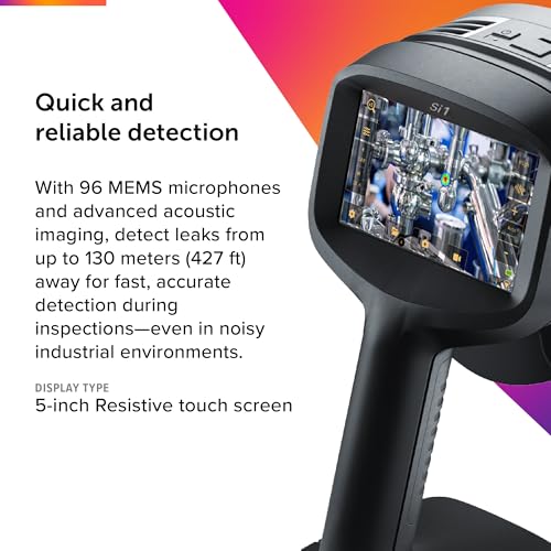 Image of FLIR Si1-LD Industrial Acoustic Imaging Camera for Detecting Compressed Air Leaks | Industrial, detect /locate /quantify leaks, on-camera cost analysis, MDLR 0.01 l /min at 2.5m, one-handed, WiFi
