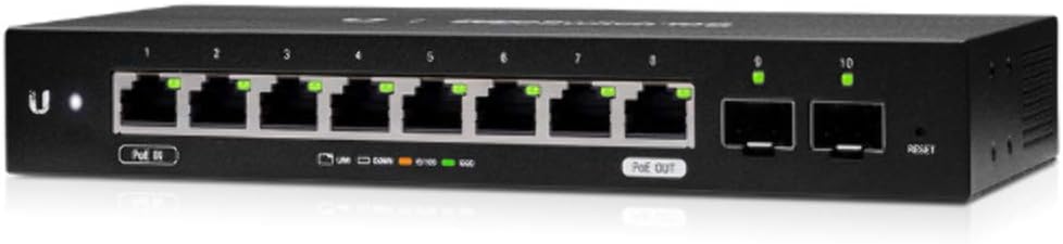 Ubiquiti ES-10X Edge Switch Managed Passive PoE 8-Port Gigabit Switch
