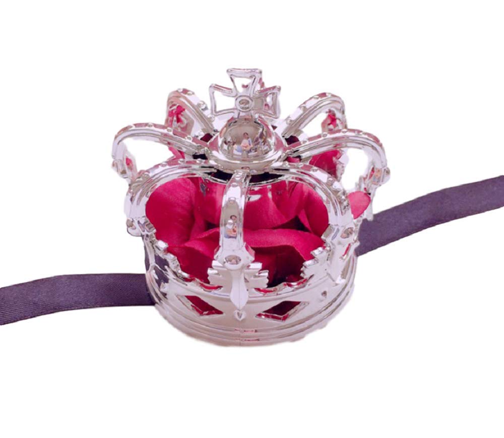 GK-O Lolita Hair Accessories Bowknot Headband Gothic Princess's Coronation Crown Headdress (Silver Red)