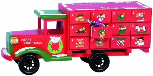 Preisvergleich Produktbild PREMIER Dekoration Advent Truck aus Holz, 36 cm