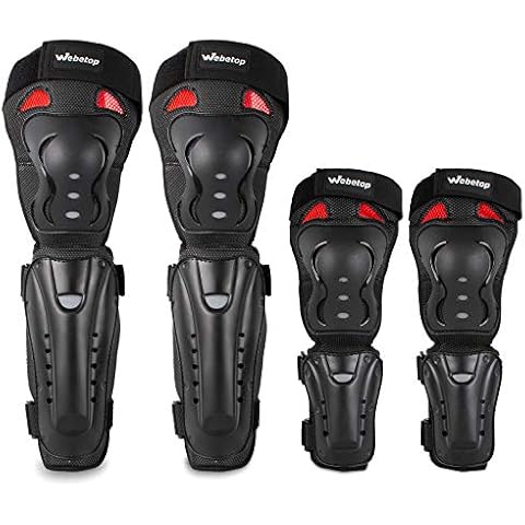 Webetop 4Pcs Knee and Shin Guards Elbow Guards 2 in 1 Knee and Elbow Pads Adult, MTB Knee Pads Motocross Powersports Protective Gear with Adjustable Straps for Motorcycle ATV Cycling Cover