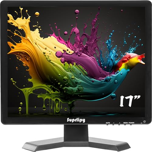【Monitor HDMI VGA da 17 pollici】Questo piccolo monitor LCD ha una risoluzione di 1280 x 1024 e fornisce dettagli di colore eccellenti. Il design della lunetta ultrasottile da 17 pollici e le proporzioni 4:3 rendono la visione più ampia.