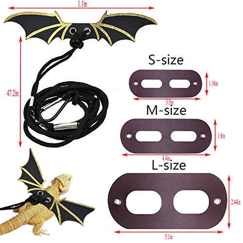 Hamiledyi Bearded Dragon Tank Accessories Lizard Hammock Adjustable Leash Bat Wings Reptile Plants Hanging Fake Vines Tank Habitat Decor for Climbing Chameleon Lizards Gecko Snakes - Image 5