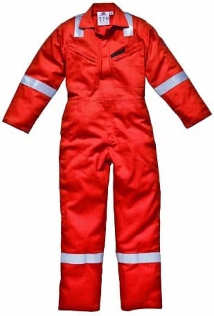 DickiesDickies New WD5075 Flame Retardant Firechief High Visibility 54R Antistatic Pyrovatex Coverall Overall Boilersuit Red 54R (54R)